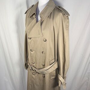Beige Double-Breasted Trench Coat